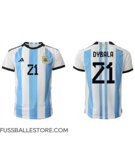 Günstige Argentinien Paulo Dybala #21 Heimtrikot WM 2022 Kurzarm